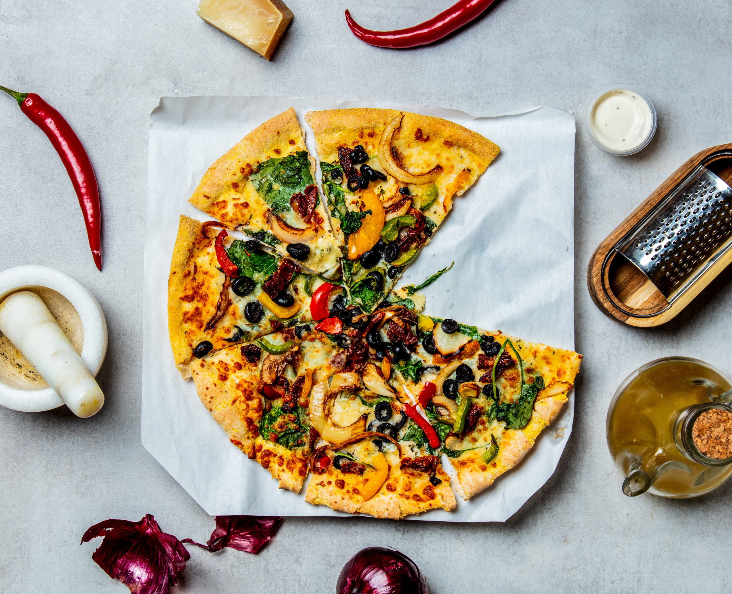 Grüne Dinkel Pizza